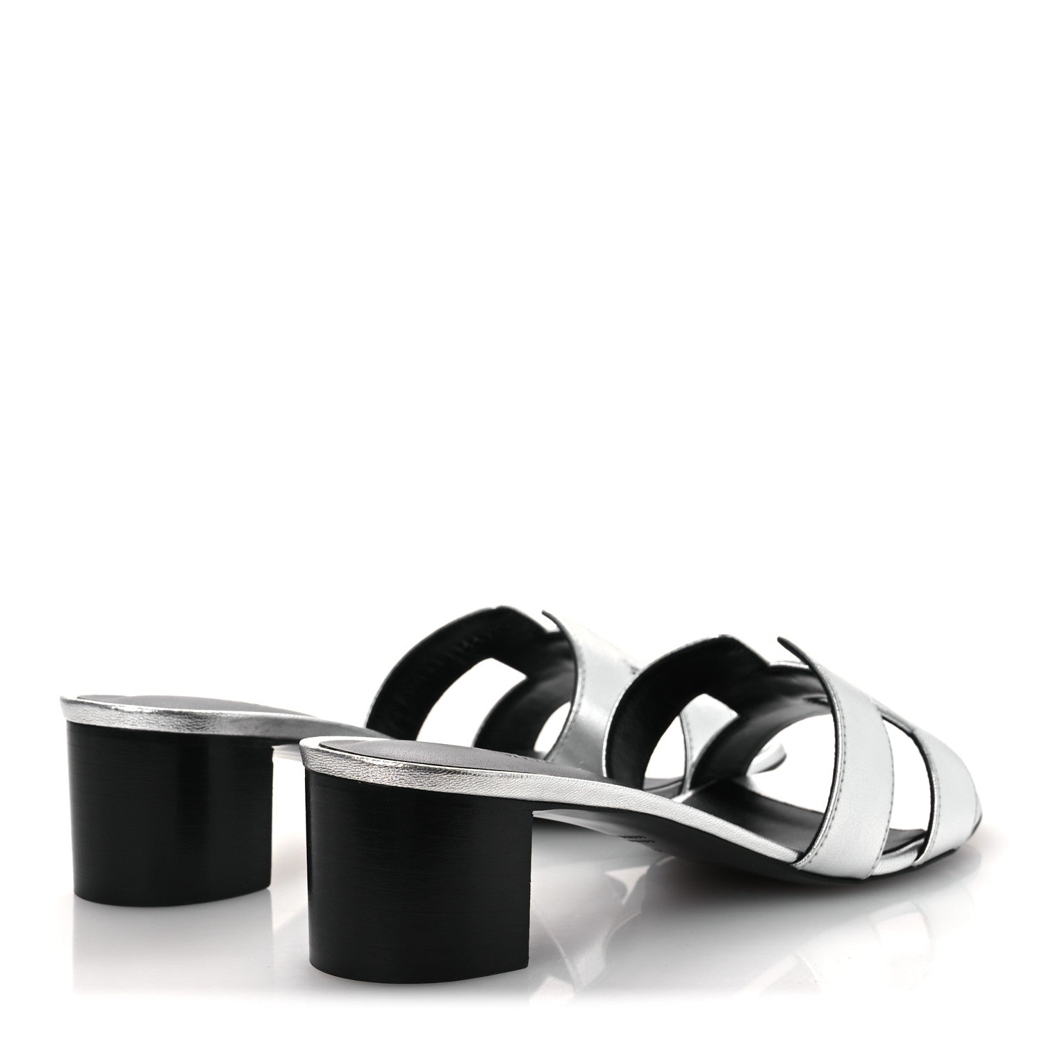 Hermes Metallic Nappa Oasis Sandals 41 Argent 5 of 11