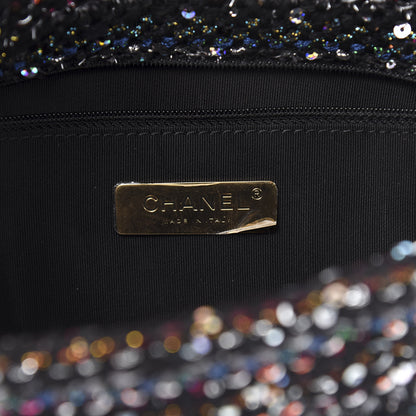 Chanel Tweed Sequin Quilted Medium 19 Flap Black Multicolor 6 of 11