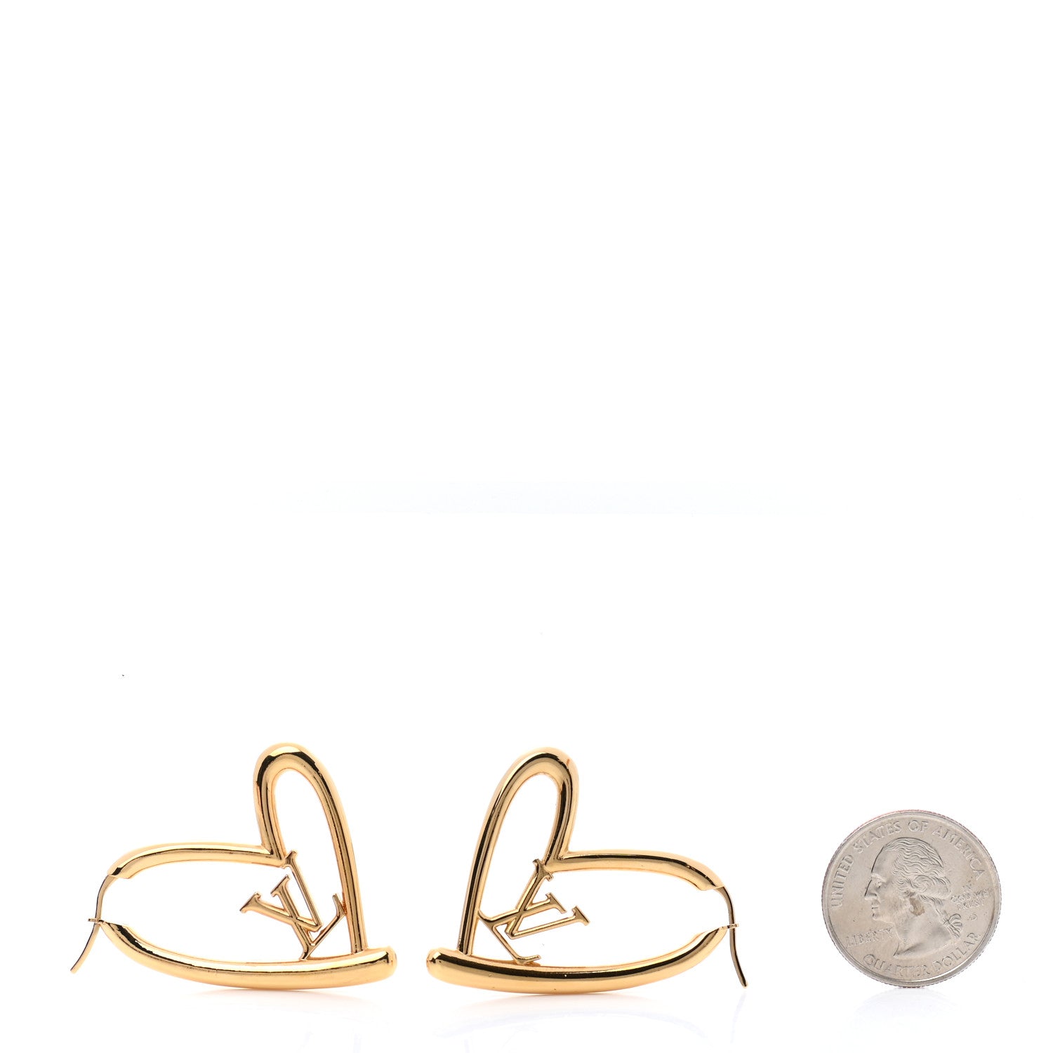 Louis Vuitton Metal Fall In Love Hoop Earrings GM Gold 2 of 5