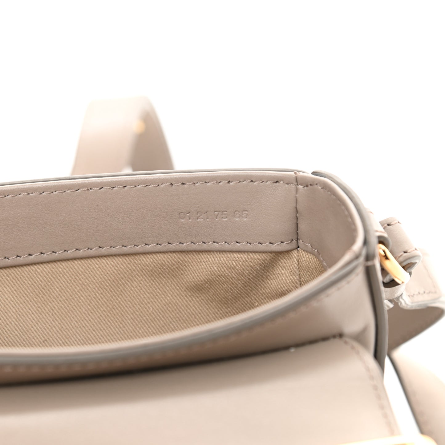 Shiny Calfskin Suede Mini C Double Carry Motty Grey