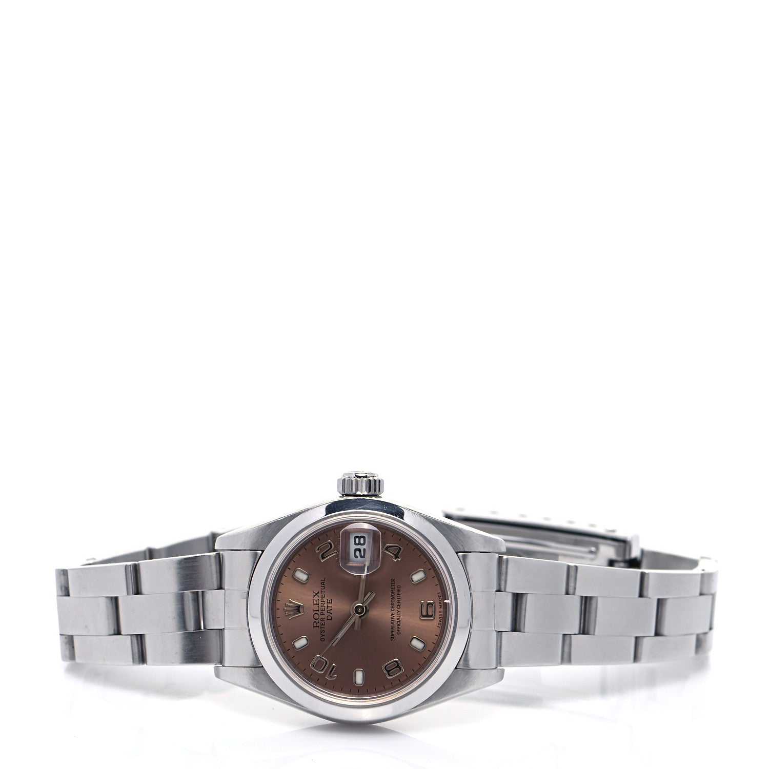 Rolex Stainless Steel 26mm Oyster Perpetual Date Watch Pink 79160 2 of 4