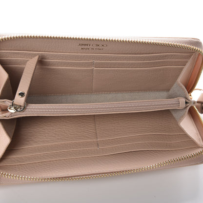 Jimmy Choo Soft Grained Goatskin Pippa Zip Around Wallet Powder Pink 7 of 10