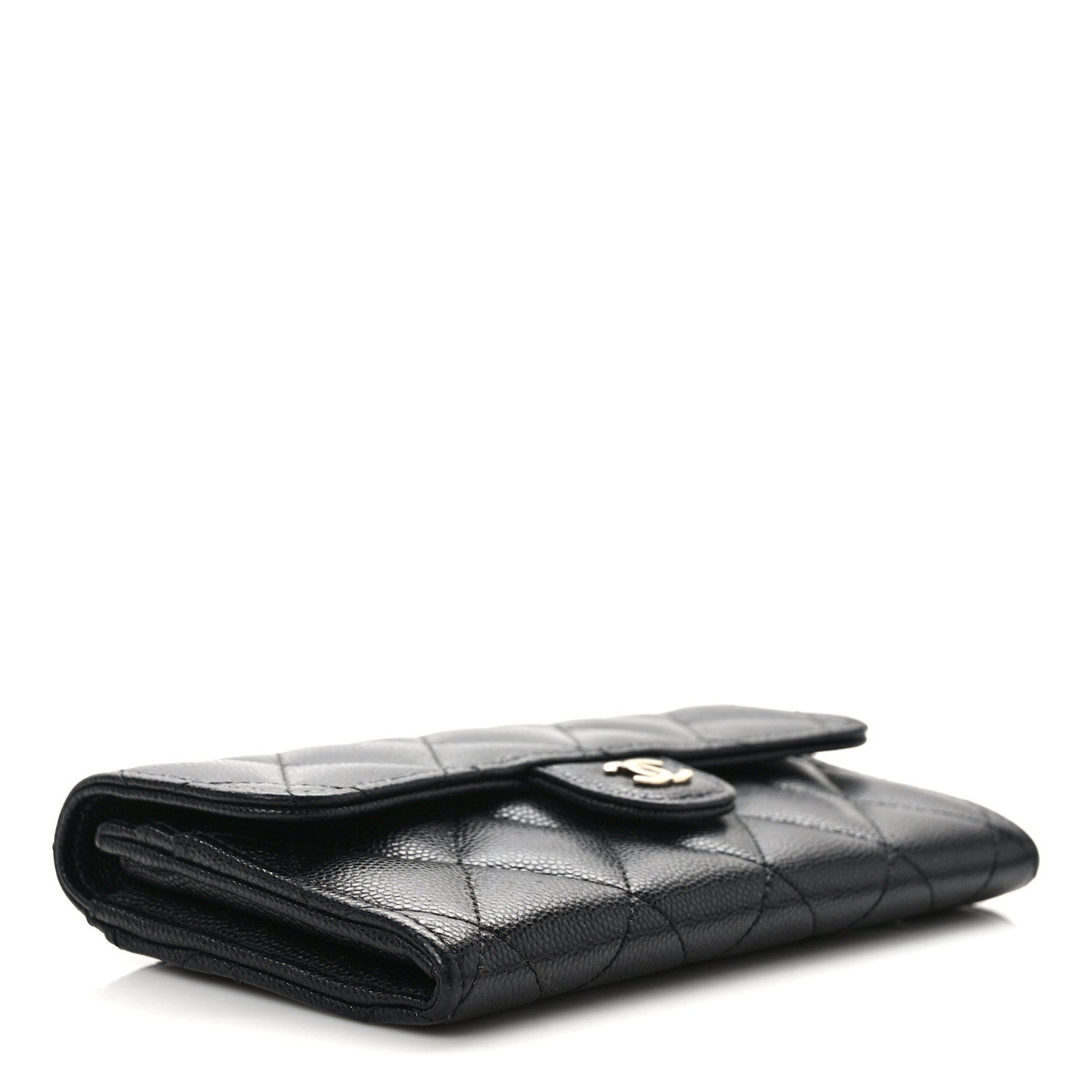 Chanel Caviar Quilted Medium Gusset Flap Wallet Black 4 of 11