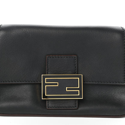 Fendi Vitello Flamingo Enamel Mini Mama Baguette Black 7 of 9