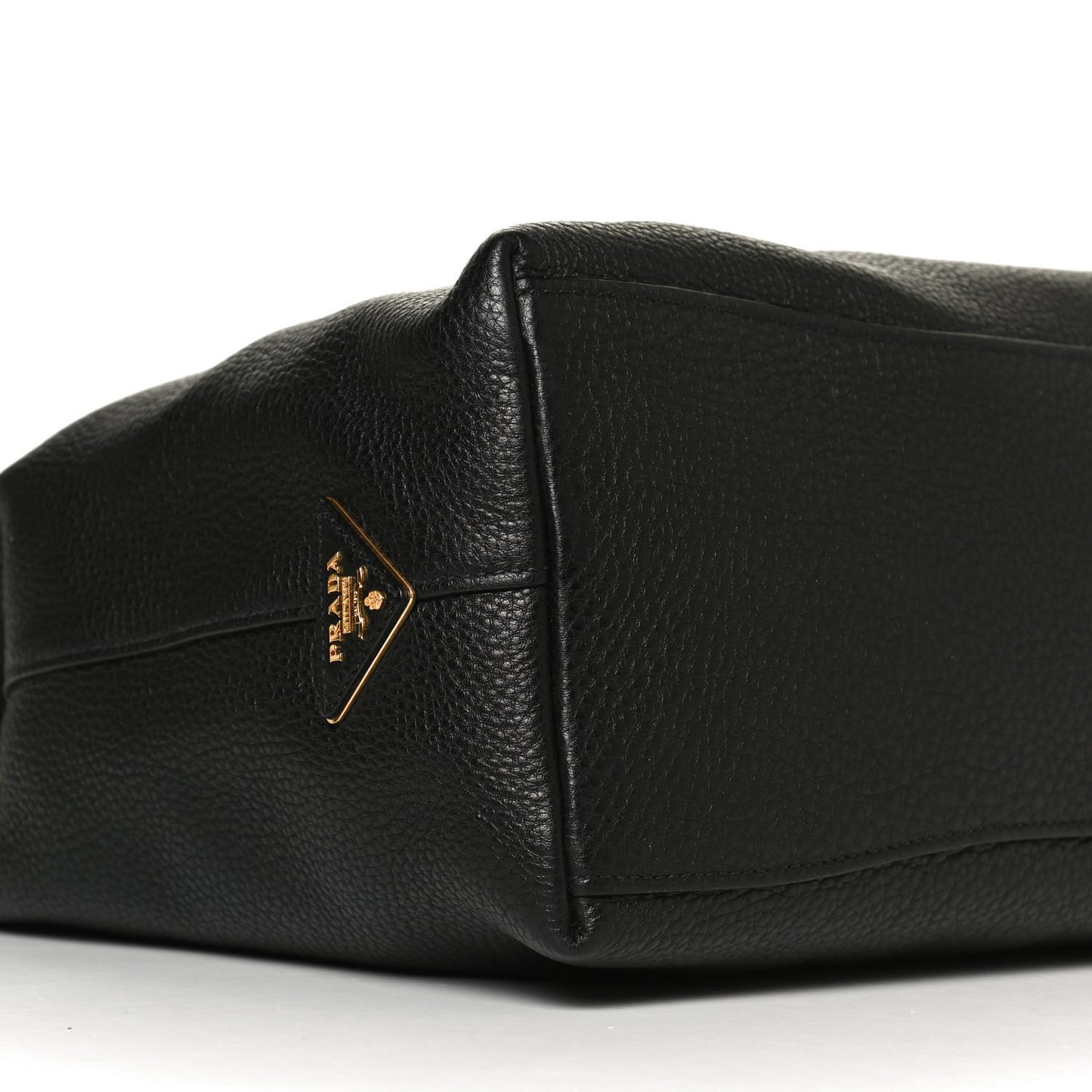 Vitello Phenix Embossed Logo Hobo Black