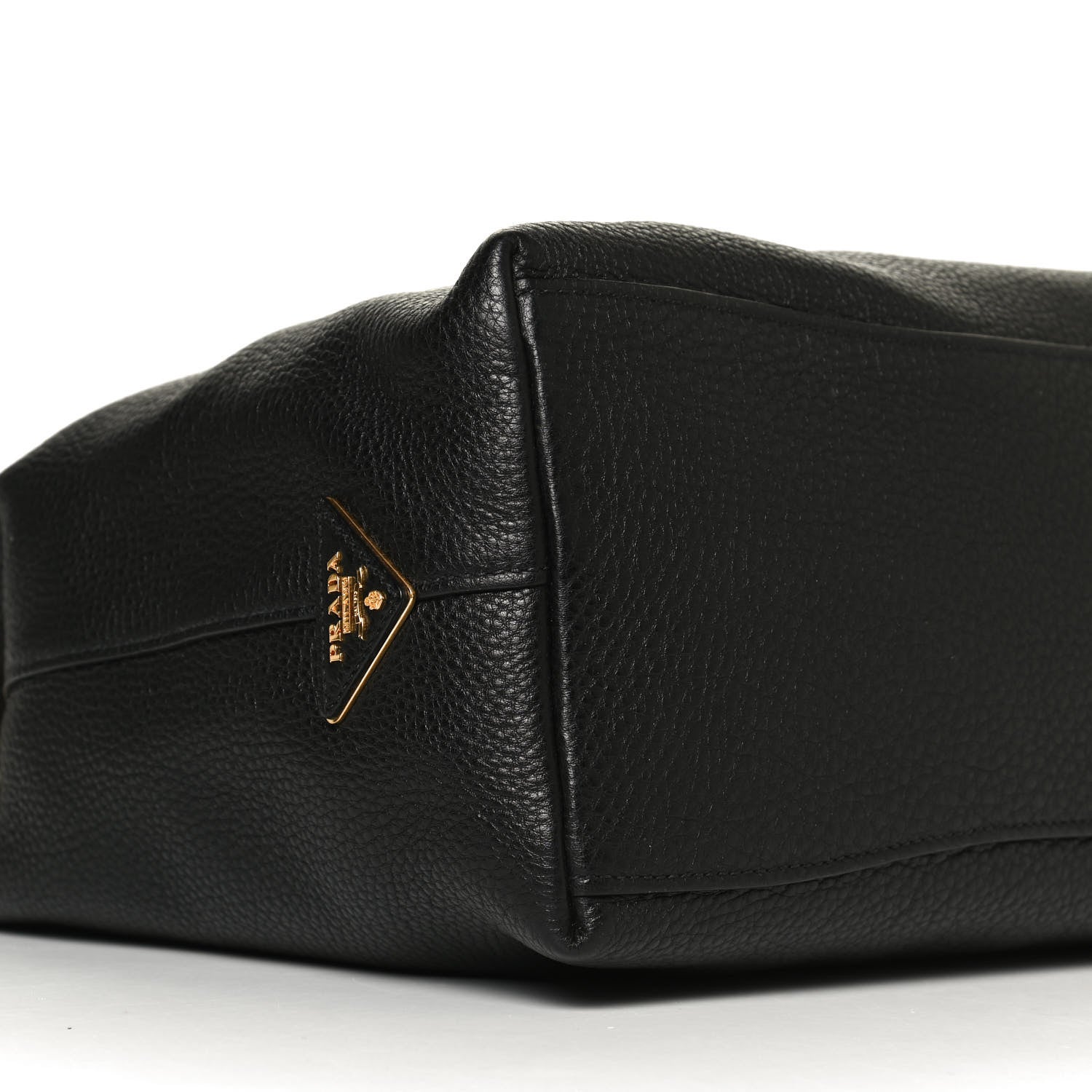 Prada Vitello Phenix Embossed Logo Hobo Black 4 of 10