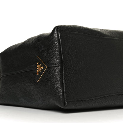 Prada Vitello Phenix Embossed Logo Hobo Black 4 of 10