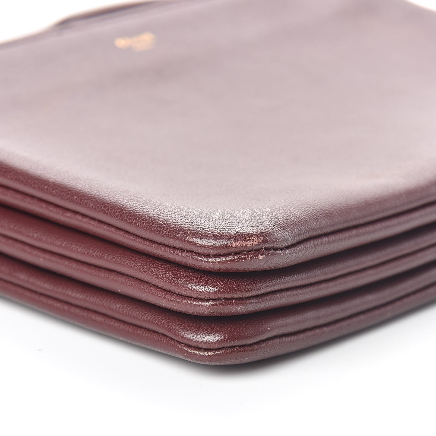 Lambskin Small Trio Crossbody Bag Burgundy