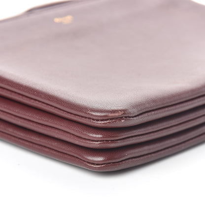 Celine Lambskin Small Trio Crossbody Bag Burgundy 17 of 18