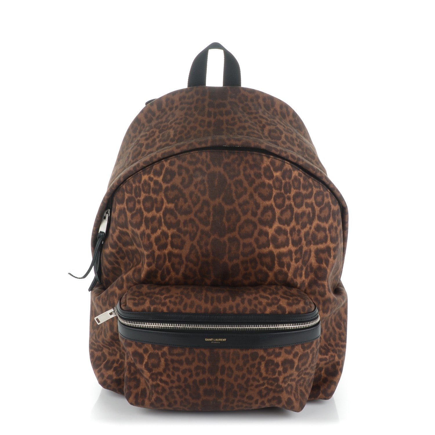 Saint Laurent Printed Canvas Leopard Classic Hunting Backpack Brown 1 of 7