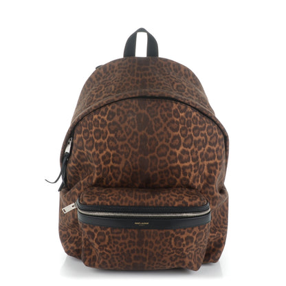 Saint Laurent Printed Canvas Leopard Classic Hunting Backpack Brown 1 of 7