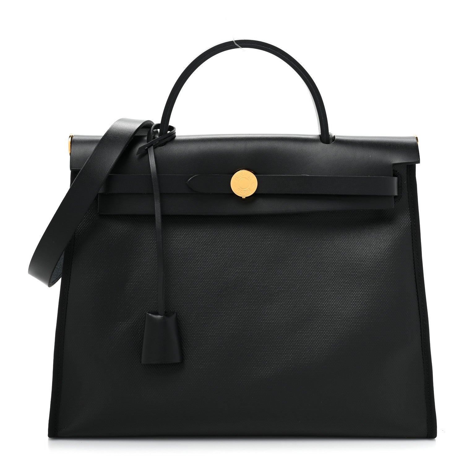 Hermes Toile H Berline Vache Hunter Herbag Zip PM 31 Black Ecru 3 of 10