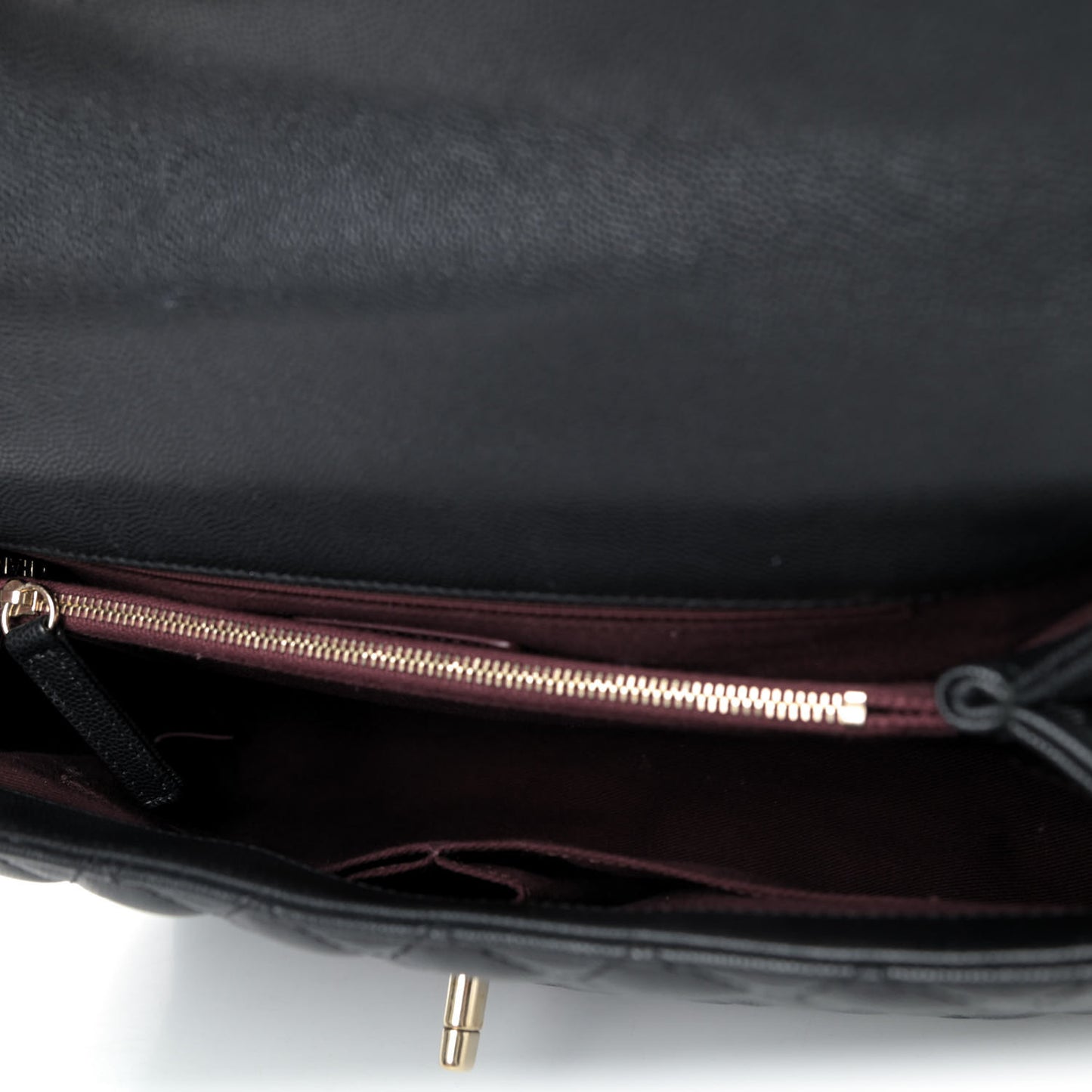 Caviar Quilted Medium Coco Handle Flap Black