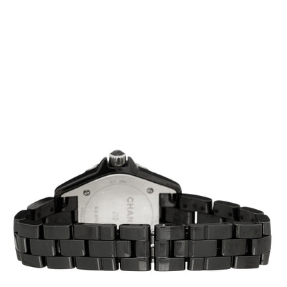 Chanel Stainless Steel Ceramic Diamond 29mm J12 Quartz Watch Black 3 of 4