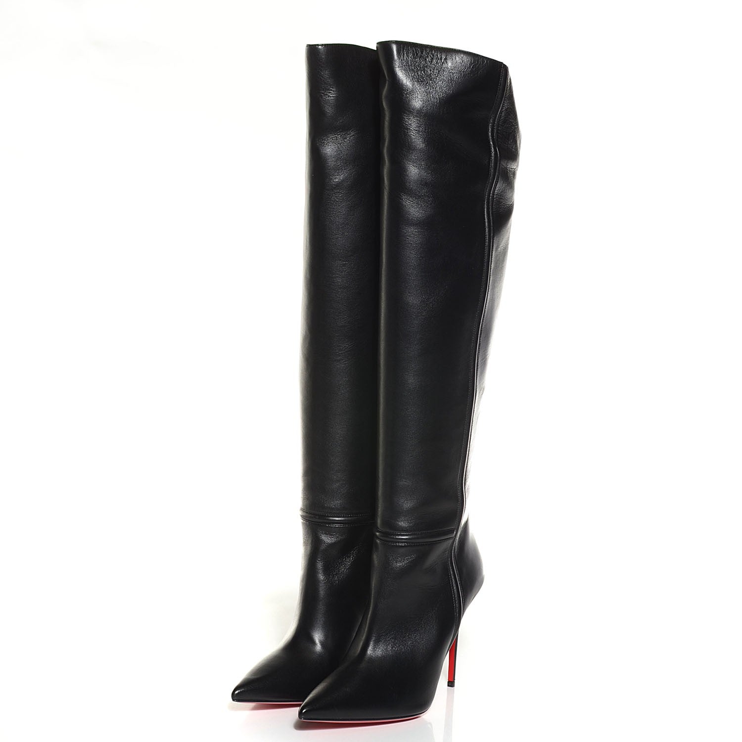 Christian Louboutin Nappa Armurabotta 100 Over The Knee Boots 37.5 Black 3 of 7