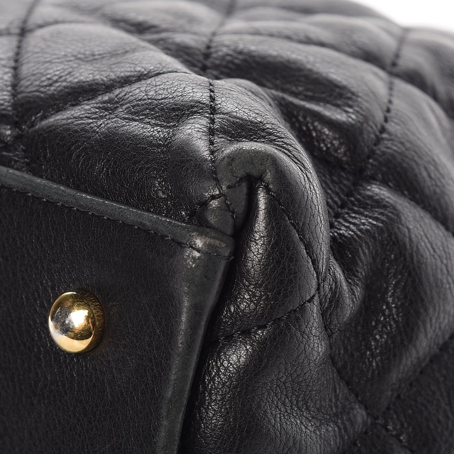 Calfskin Quilted Small Chain Me Tote Black