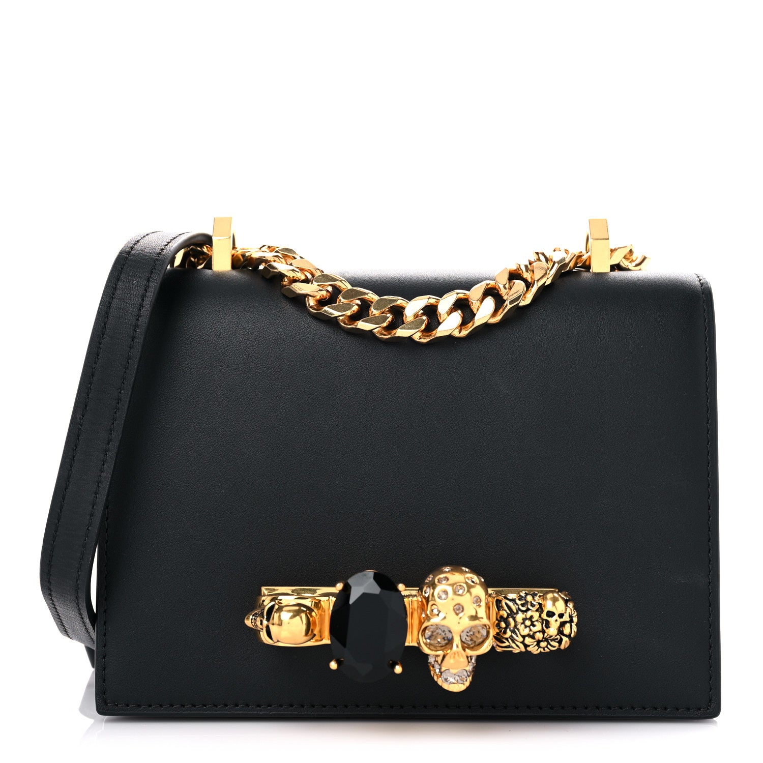 Alexander McQueen Calfskin Knuckle Crossbody Black 1 of 20