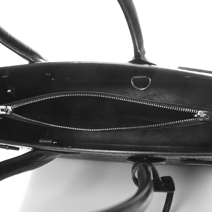 Saint Laurent Croc Calfskin Embossed Small Sac de Jour Black 5 of 7