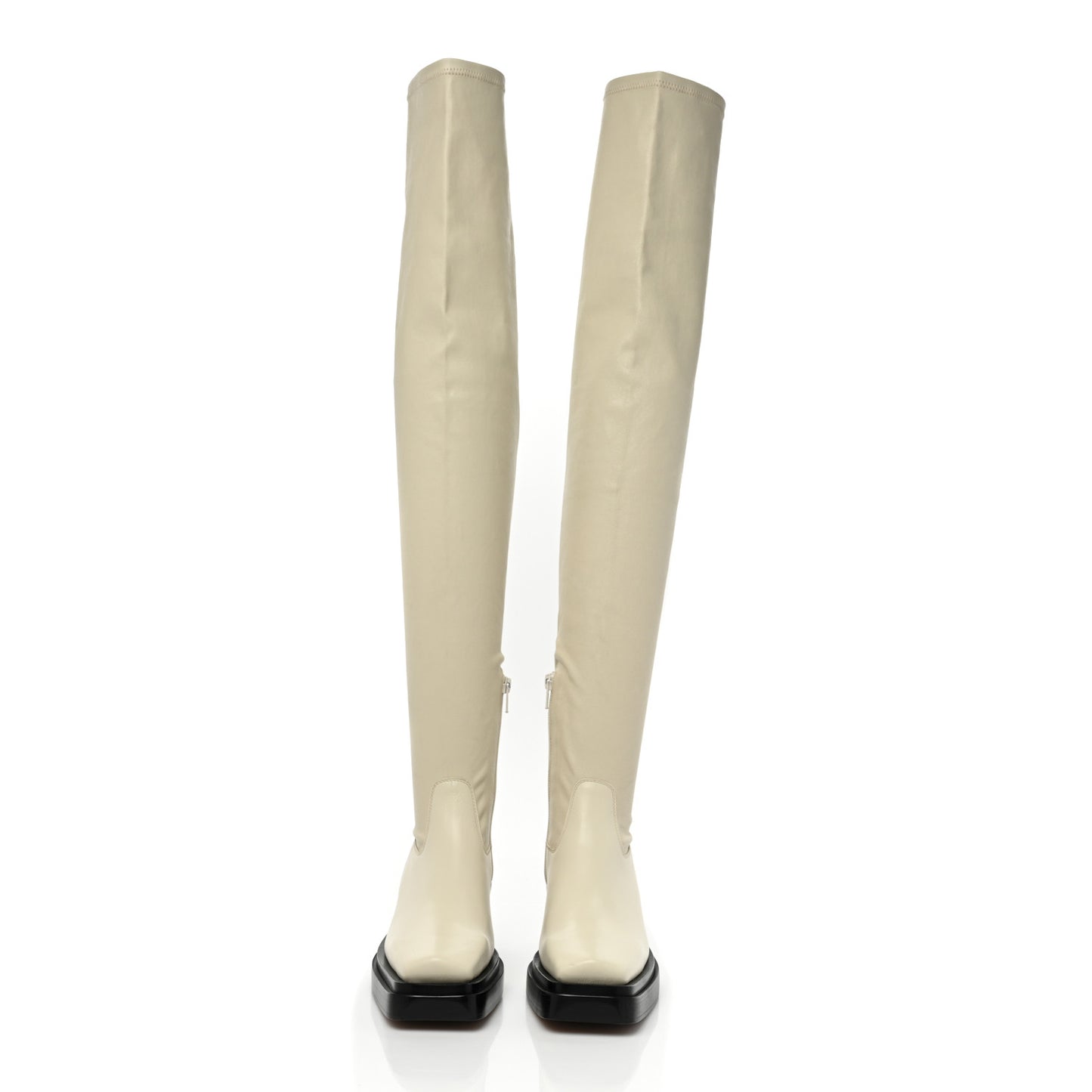 Calfskin Nappa Lean Over The Knee Boots 35.5 Wax