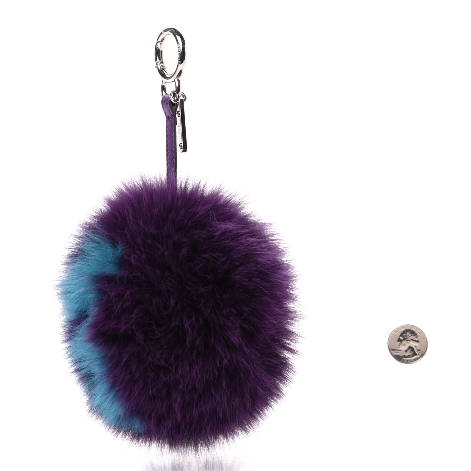 Fendi Fox Fur Shiny Nappa Bi-Color M ABCharm Bag Charm Viola Lago Viola Plus 2 of 3