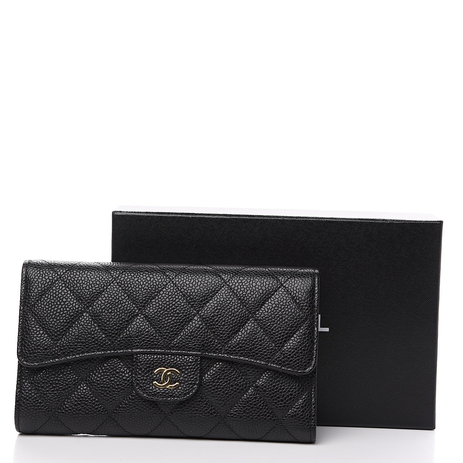 Chanel Caviar Quilted Long Flap Wallet Black 9 of 9