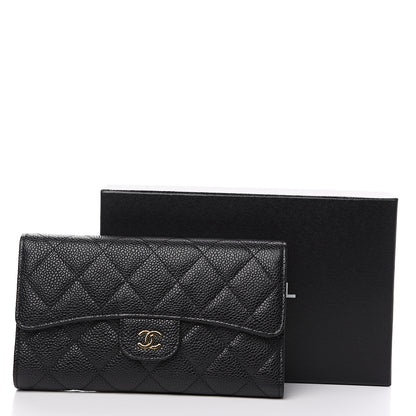 Chanel Caviar Quilted Long Flap Wallet Black 9 of 9