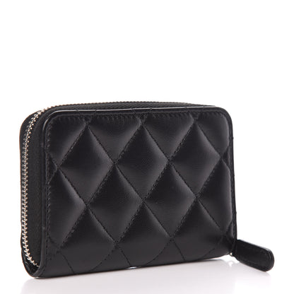 Chanel Lambskin Quilted Zip Coin Purse Black 3 of 8