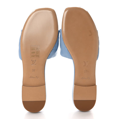 Louis Vuitton Lambskin Embossed Monogram Revival Flat Mules 37 Light Blue 5 of 8