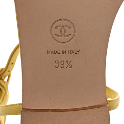 Chanel Lambskin CC Logo Thong Sandals 39.5 Yellow 7 of 8