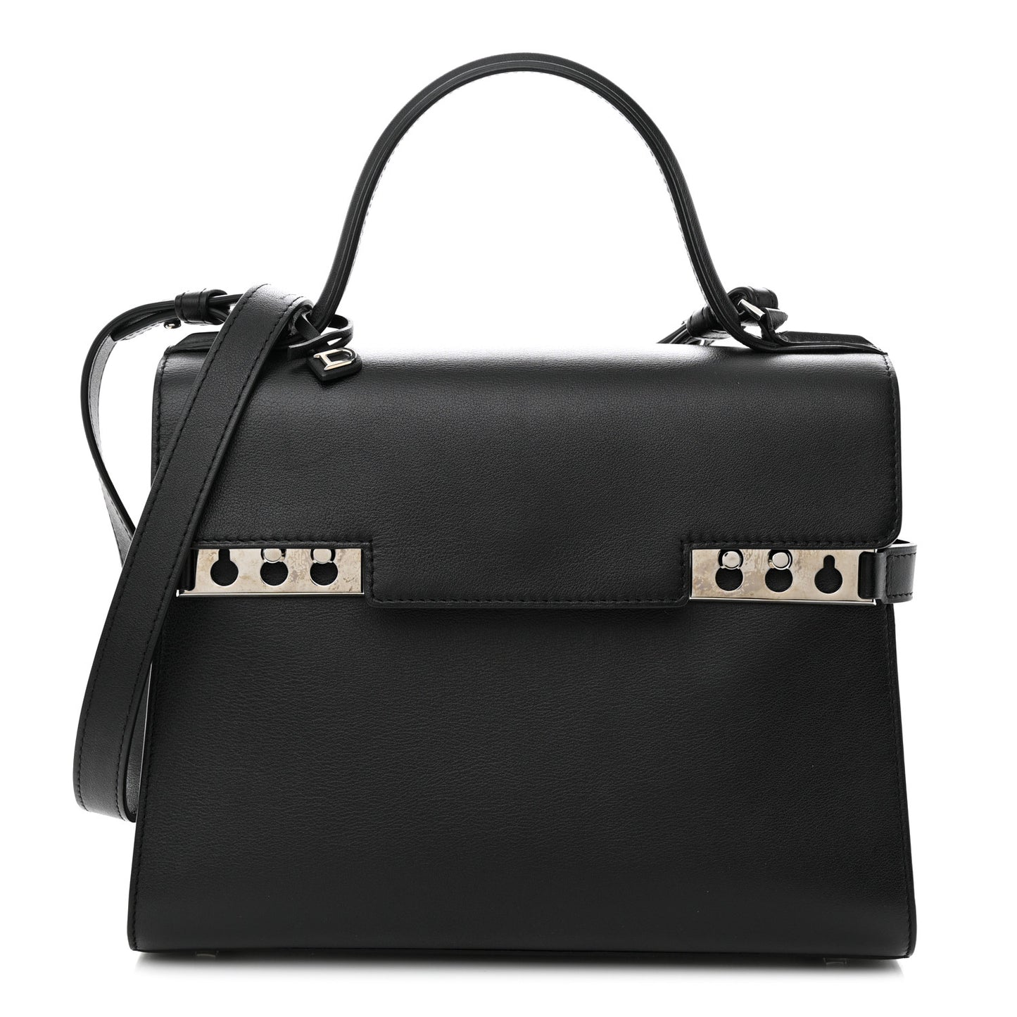 Calfskin MM Tempete Satchel Black