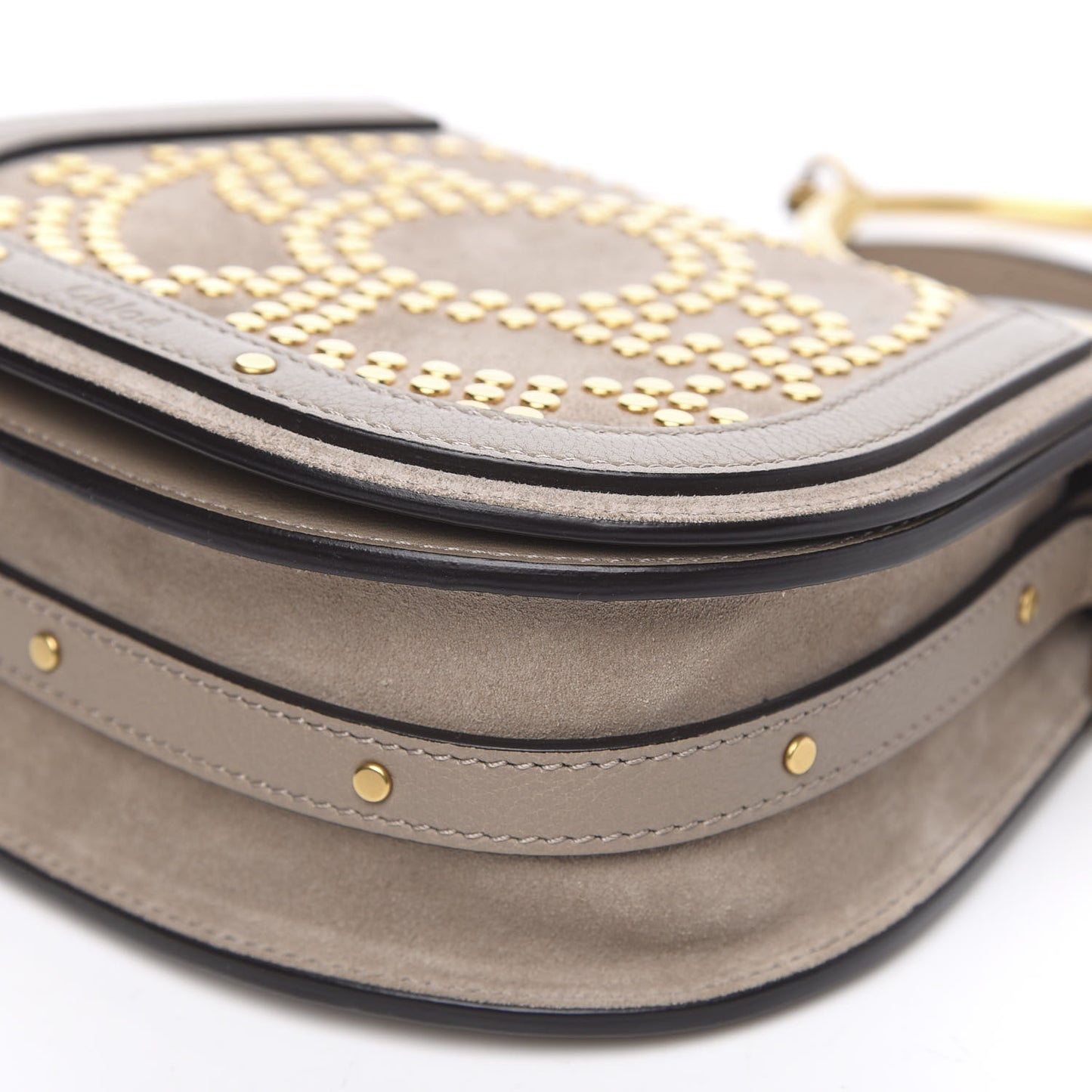 Calfskin Suede Small Constellation Studs Nile Bracelet Bag Motty Grey