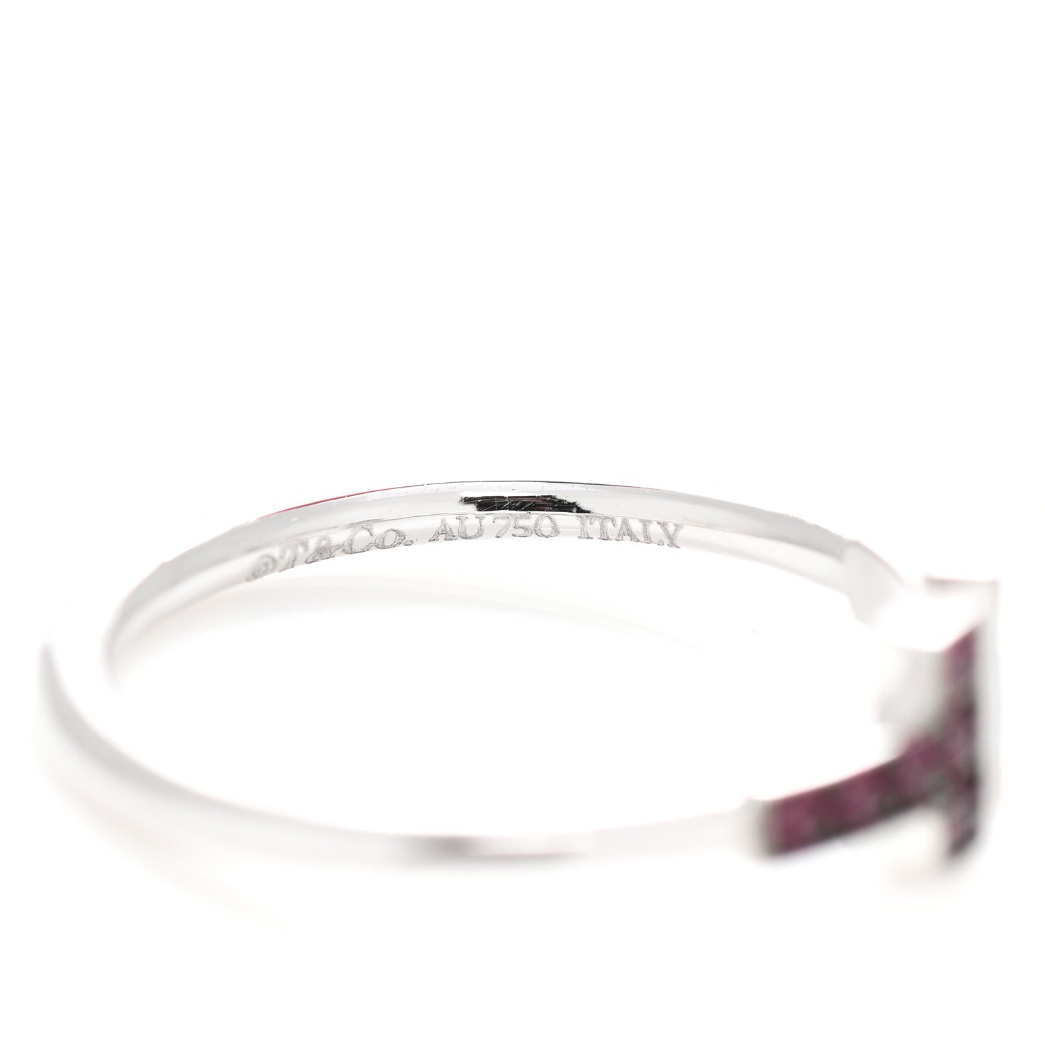 Tiffany 18K White Gold Ruby T Wire Ring 53 6.5 4 of 5