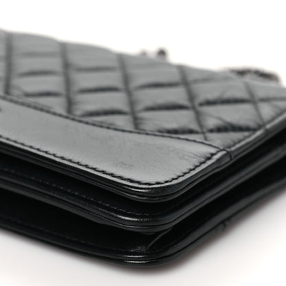 Chanel Aged Calfskin Quilted Gabrielle Wallet On Chain WOC Black 11 of 11