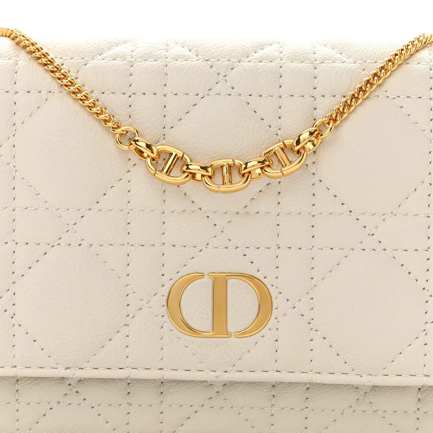 Christian Dior Supple Calfskin Caro Pouch with Chain Latte 8 of 10