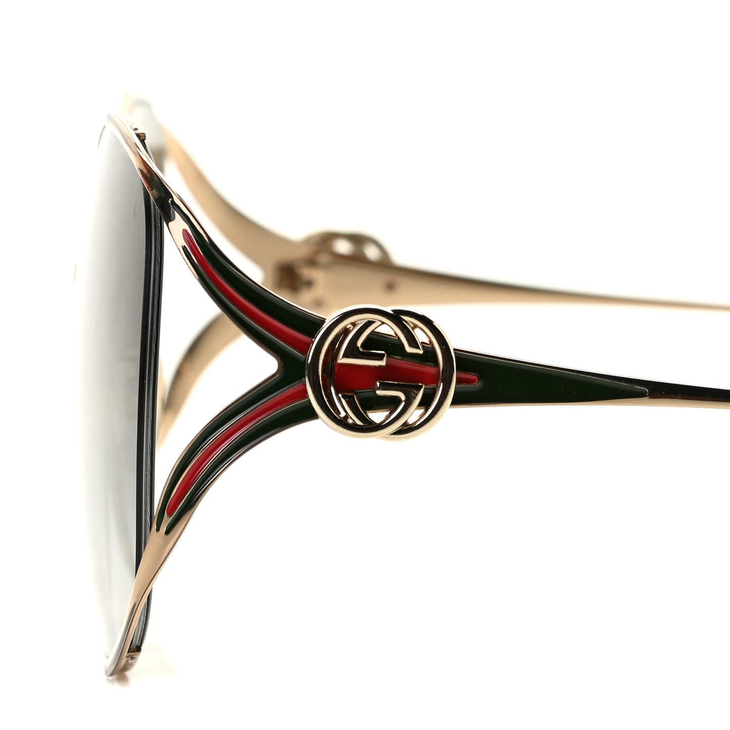 Metal Oversized Round Frame GG0225S Sunglasses Gold