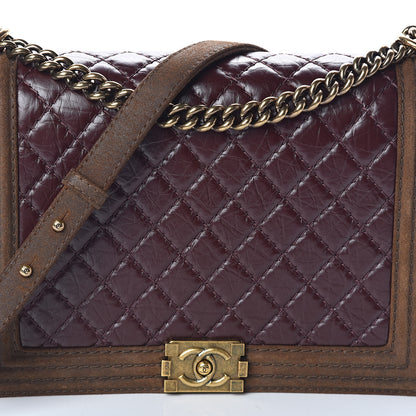 Chanel Aged Calfskin Nubuck Quilted Large Boy Flap Burgundy 8 of 10