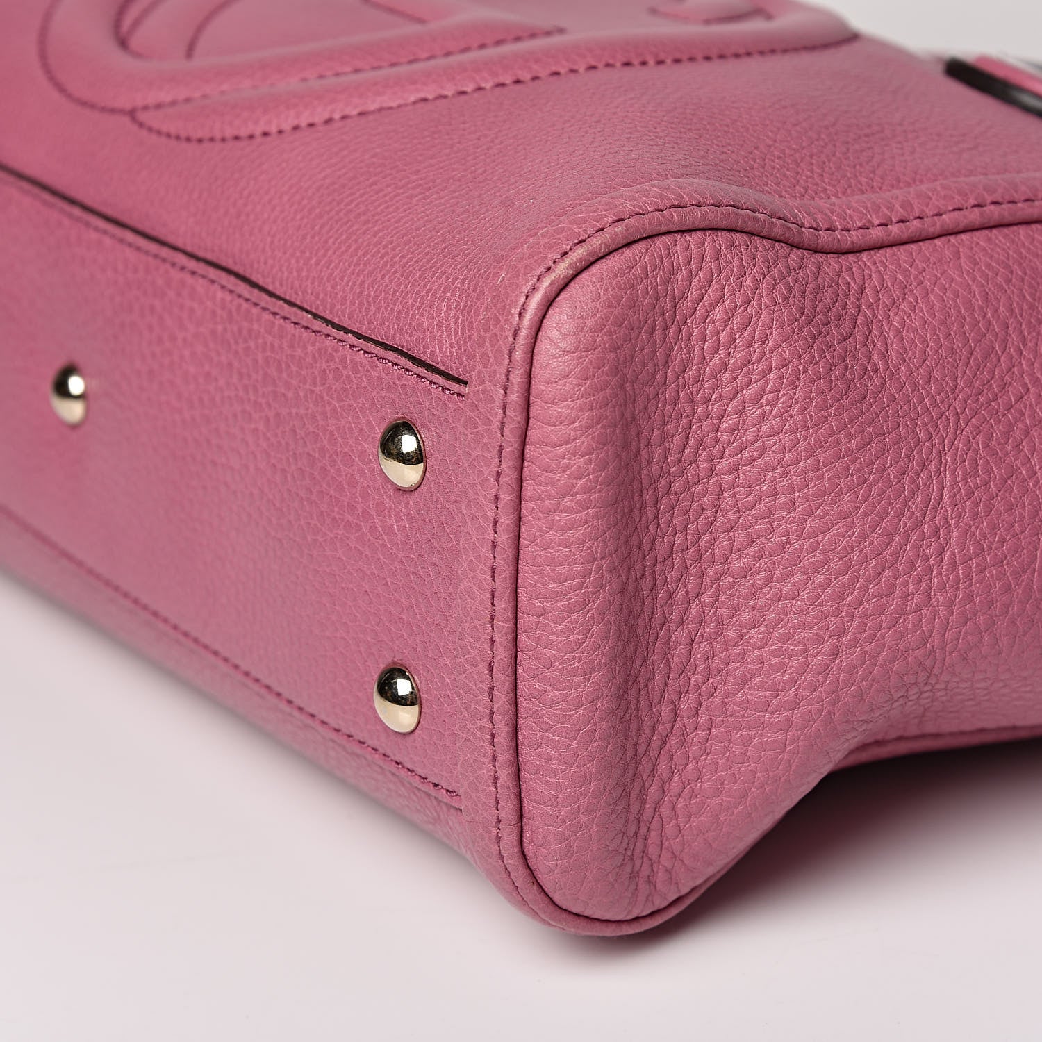 Gucci Pebbled Calfskin Small Soho Top Handle Bag Fresia Rose 10 of 11