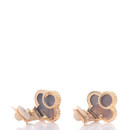 Van Cleef & Arpels 18K Yellow Gold Grey Mother of Pearl Vintage Alhambra Clip-On Earrings 3 of 5