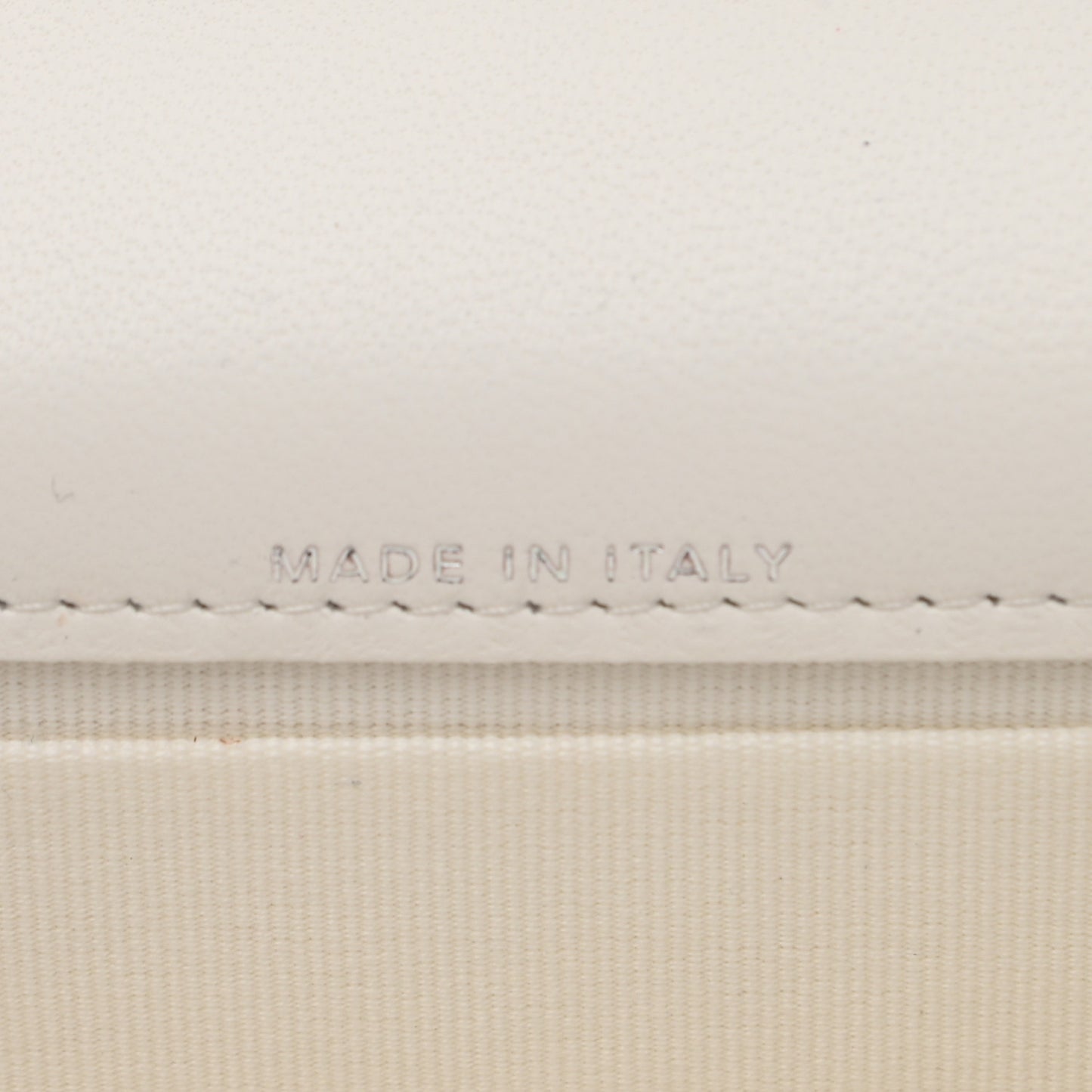 Lambskin Quilted CC Hook Card Holder White