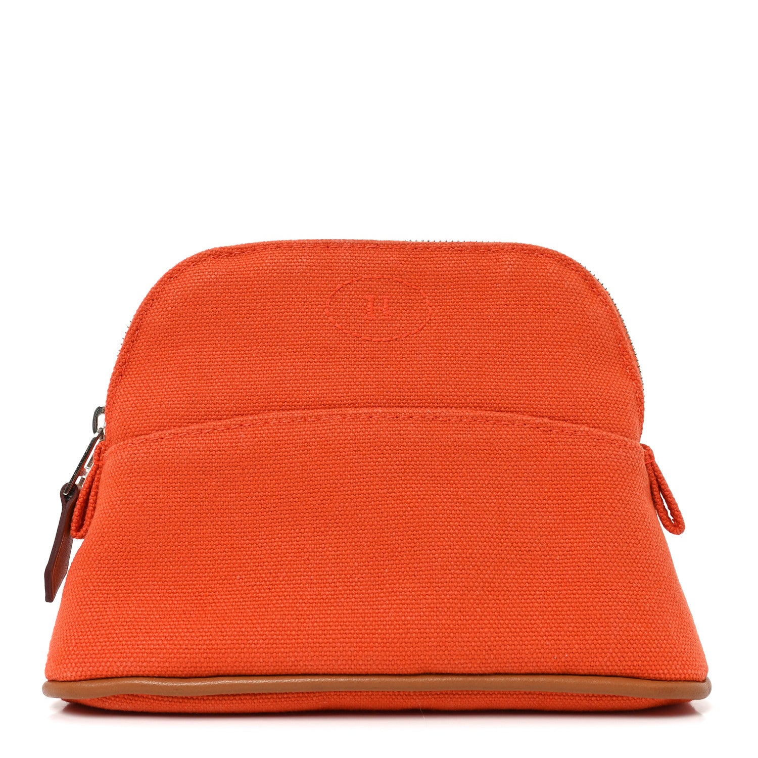 Hermes Cotton Canvas Mini Mini Bolide Travel Cosmetic Pouch Feu 1 of 8