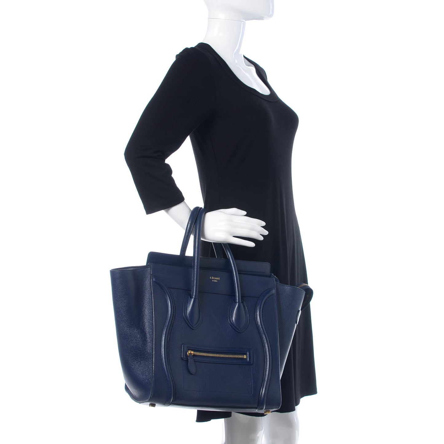 Drummed Calfskin Mini Luggage Ink