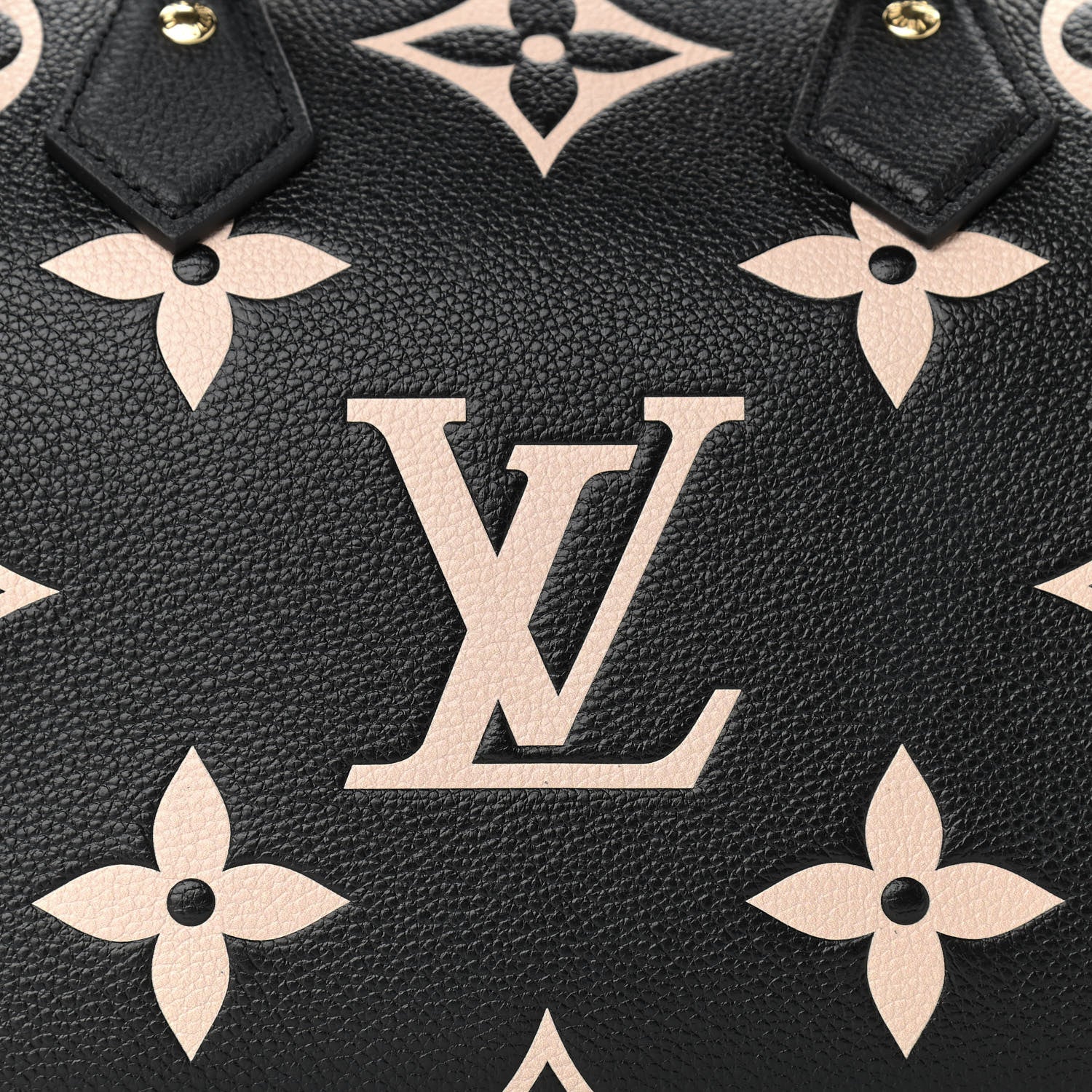 Louis Vuitton Empreinte Monogram Giant Speedy Bandouliere 25 Black Beige 7 of 9