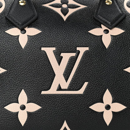 Louis Vuitton Empreinte Monogram Giant Speedy Bandouliere 25 Black Beige 7 of 9