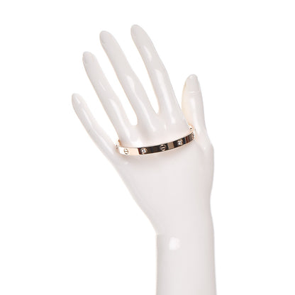 Cartier 18K Pink Gold 4 Diamond LOVE Bracelet 17 2 of 7