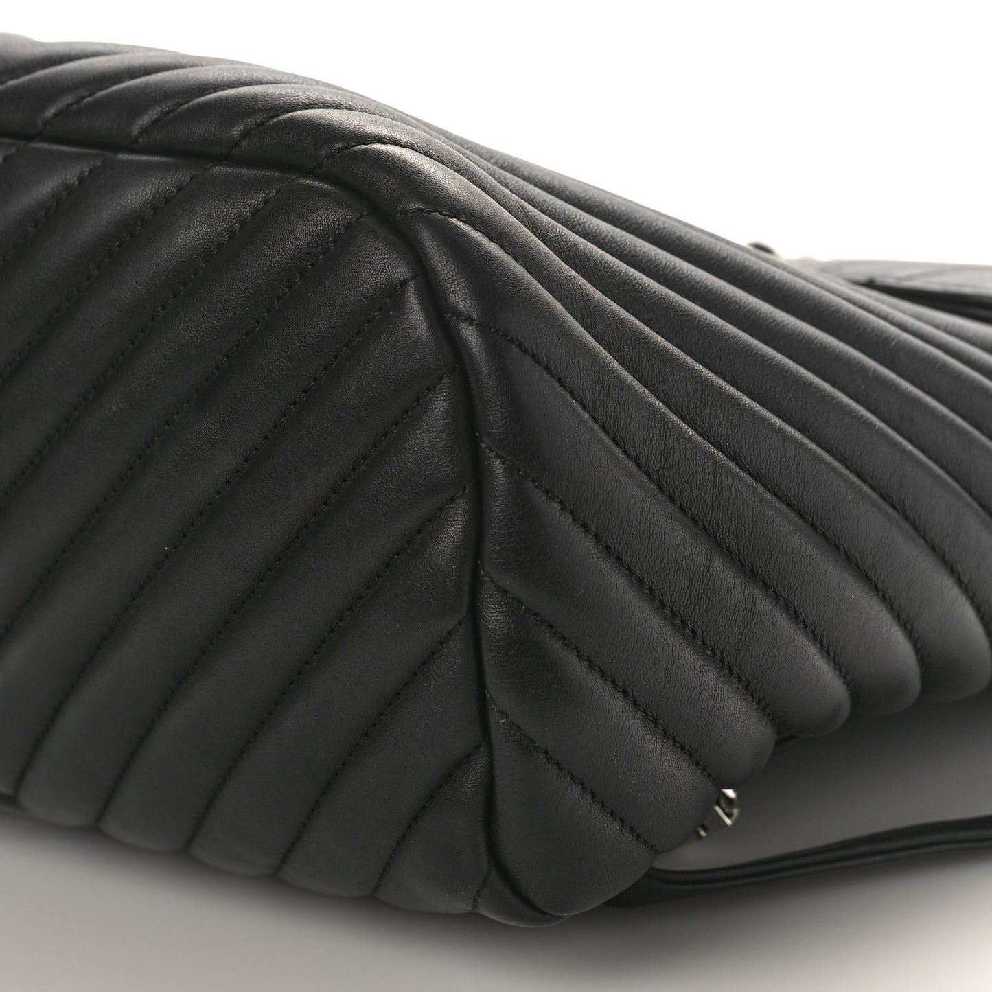 Calfskin Chevron Quilted Large Urban Spirit Backpack Black