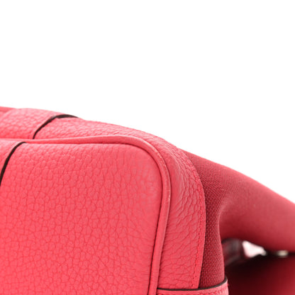 Hermes Toile Militaire Vache Country Garden Party Tote 30 Rouge Grenant Bougainvillea 11 of 17