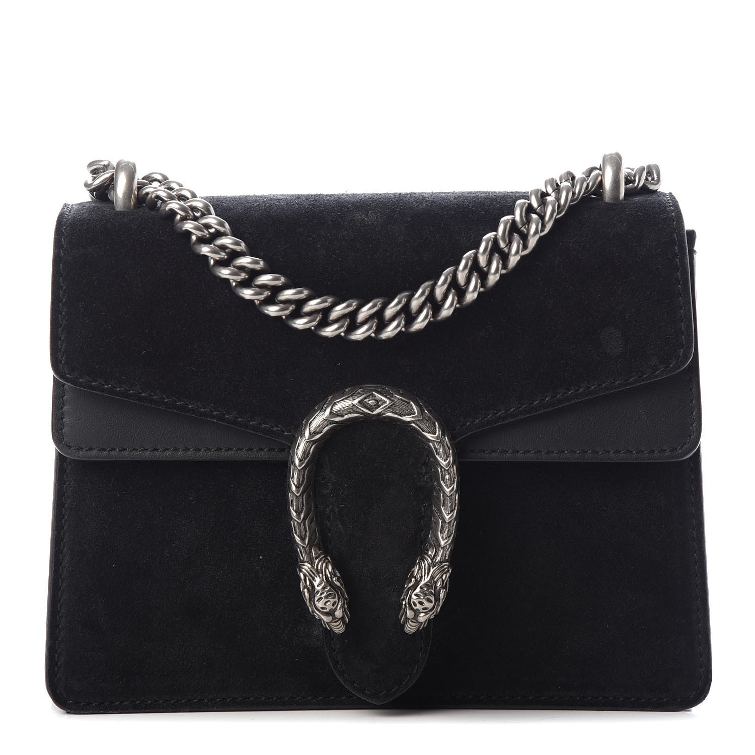 Gucci Suede Mini Dionysus Shoulder Bag Black 1 of 10