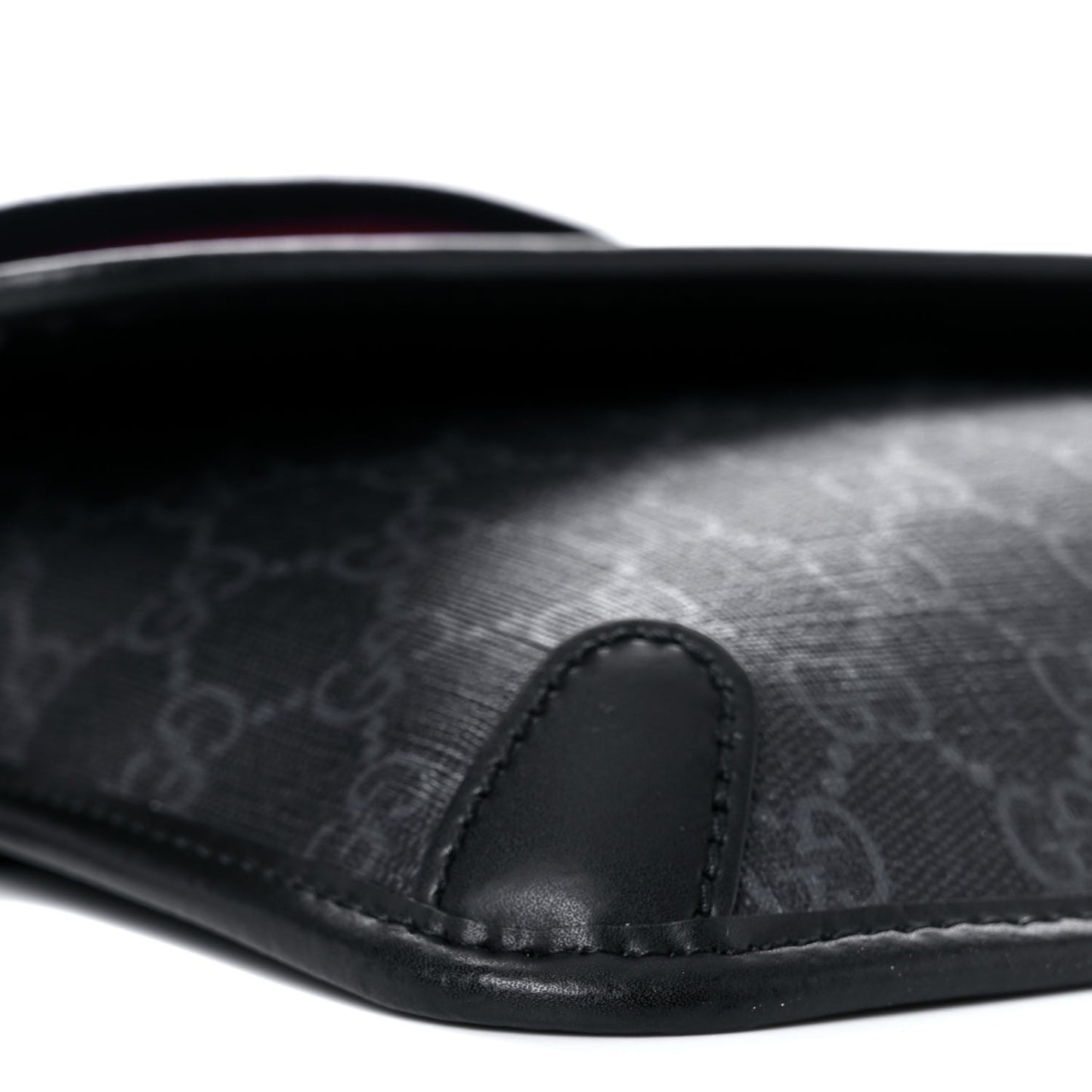 GG Supreme Monogram Web Slim Belt Bag Black Grey