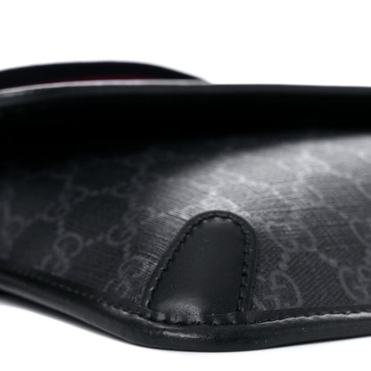 Gucci GG Supreme Monogram Web Slim Belt Bag Black Grey 9 of 12