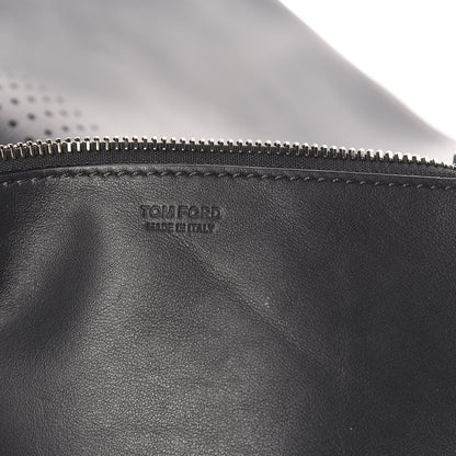 Tom Ford Calfskin Perforated Logo Tote Black 8 of 13